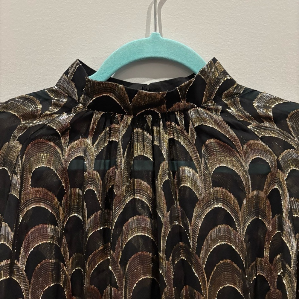 Banana Republic Mali Metallic Silk Jacquard Top - Picture 4 of 7